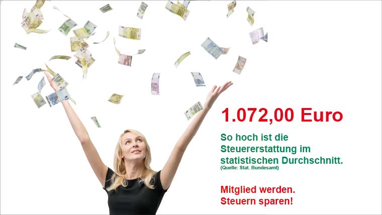 Steuererklärung preiswert machen lassen in Rostock Mitte – Lohnsteuerhilfeverein Rostock - 1072 Euro Erstattung